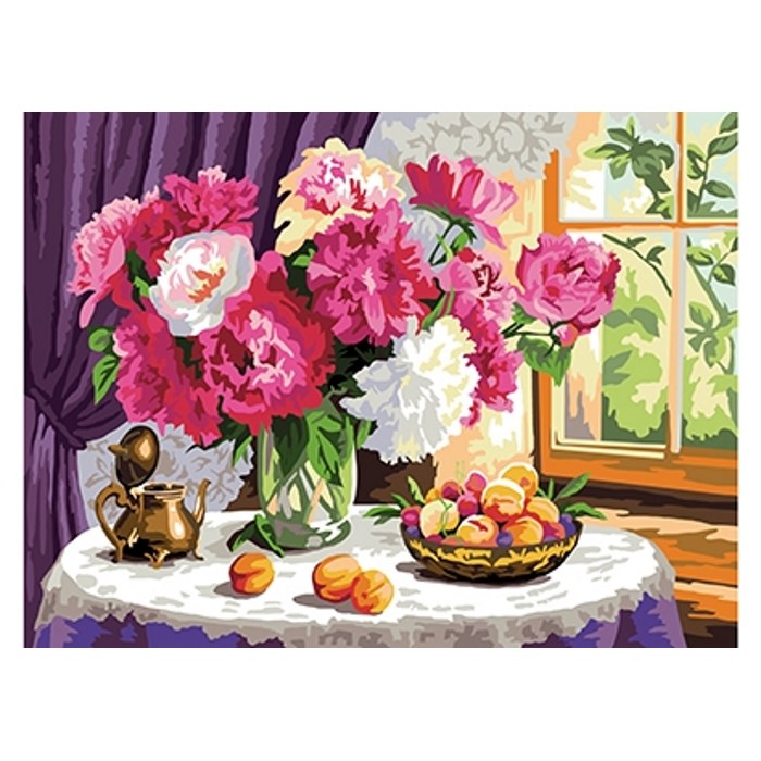 Холст с красками Букет цветов 30х40см купить в Краснодаре по низкой цене винтернет-магазине Игродар